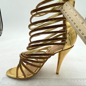 FSJ Gold Glitter Women Sexy Strappy Gladiator Wedding Sandals High Heel Shoes